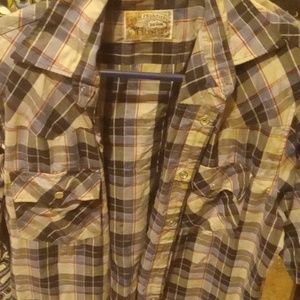 Vintage 70s Plaid  Western Shirt w/Snaps